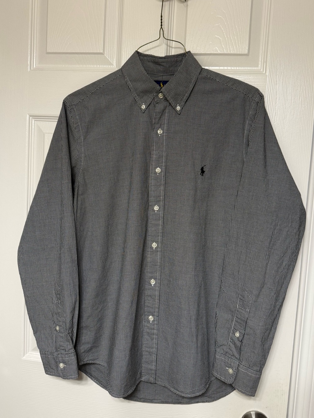 Ralph Lauren Men’s Black & White Micro-Check Button-Down Dress Shirt